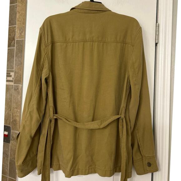 Gap Tan Tencel Tie Belt Utility Jacket Lightweight Casual Transitional Medium - Picture 10 of 15